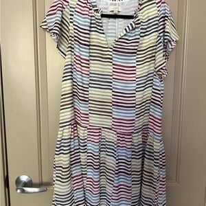 LOFT Multicolored Flutter Sleeve Sundress